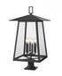 Z-Lite Rainer 6 Light Outdoor Pier Mounted Fixture in Black Finish Model: 5015PHXXLR-533PM-BK