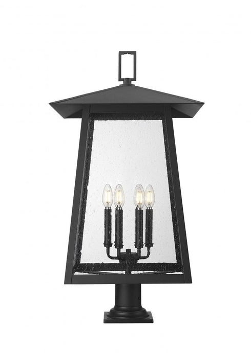 Z-Lite Rainer 6 Light Outdoor Pier Mounted Fixture in Black Finish Model: 5015PHXXLR-533PM-BK
