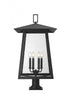 Z-Lite Rainer 6 Light Outdoor Pier Mounted Fixture in Black Finish Model: 5015PHXXLR-533PM-BK