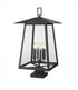 Z-Lite Rainer 6 Light Outdoor Pier Mounted Fixture in Black Finish Model: 5015PHXXLS-SQPM-BK