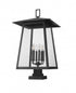 Z-Lite Rainer 6 Light Outdoor Pier Mounted Fixture in Black Finish Model: 5015PHXXLS-SQPM-BK