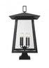Z-Lite Rainer 6 Light Outdoor Pier Mounted Fixture in Black Finish Model: 5015PHXXLS-SQPM-BK