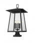 Z-Lite Rainer 6 Light Outdoor Pier Mounted Fixture in Black Finish Model: 5015PHXXLS-SQPM-BK