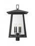 Z-Lite Rainer 6 Light Outdoor Post Mount Fixture in Black Finish Model: 5015PHXXLR-BK
