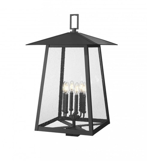 Z-Lite Rainer 6 Light Outdoor Post Mount Fixture in Black Finish Model: 5015PHXXLS-BK