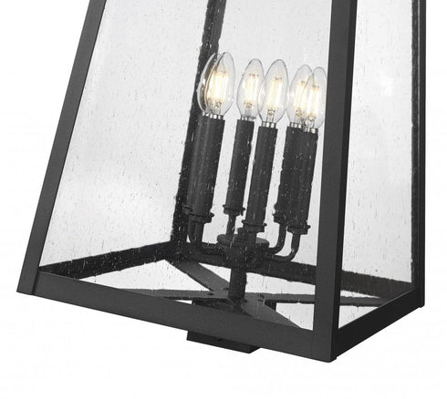 Z-Lite Rainer 6 Light Outdoor Post Mount Fixture in Black Finish Model: 5015PHXXLS-BK