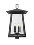 Z-Lite Rainer 6 Light Outdoor Post Mount Fixture in Black Finish Model: 5015PHXXLS-BK
