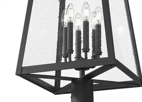 Z-Lite Rainer 6 Light Outdoor Post Mounted Fixture in Black Finish Model: 5015PHXXLR-5010P-BK