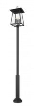 Z-Lite Rainer 6 Light Outdoor Post Mounted Fixture in Black Finish Model: 5015PHXXLR-5010P-BK
