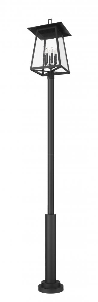 Z-Lite Rainer 6 Light Outdoor Post Mounted Fixture in Black Finish Model: 5015PHXXLR-5010P-BK