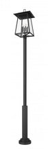 Z-Lite Rainer 6 Light Outdoor Post Mounted Fixture in Black Finish Model: 5015PHXXLR-5010P-BK