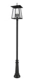 Z-Lite Rainer 6 Light Outdoor Post Mounted Fixture in Black Finish Model: 5015PHXXLR-511P-BK