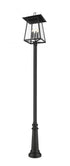 Z-Lite Rainer 6 Light Outdoor Post Mounted Fixture in Black Finish Model: 5015PHXXLR-511P-BK