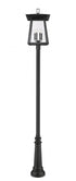 Z-Lite Rainer 6 Light Outdoor Post Mounted Fixture in Black Finish Model: 5015PHXXLR-511P-BK