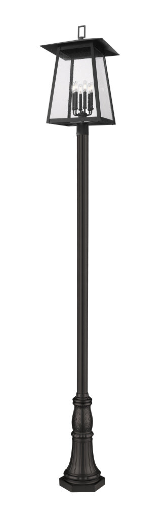Z-Lite Rainer 6 Light Outdoor Post Mounted Fixture in Black Finish Model: 5015PHXXLR-518P-BK