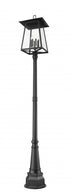 Z-Lite Rainer 6 Light Outdoor Post Mounted Fixture in Black Finish Model: 5015PHXXLR-564P-BK