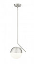 Z-Lite Realm Sphere 1 Light Pendant in Brushed Nickel Finish Model: 7517P11-BN