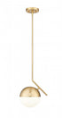 Z-Lite Realm Sphere 1 Light Pendant in Brushed Nickel Finish Model: 7517P11-BN