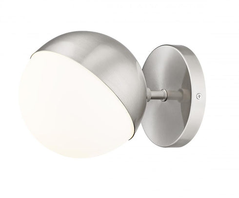 Z-Lite Realm Sphere 1 Light Wall Sconce in Brushed Nickel Finish Model: 7517-1S-BN