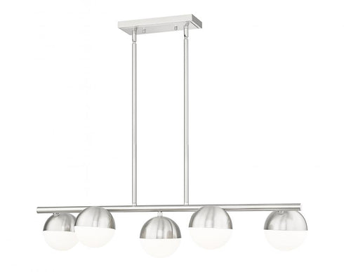 Z-Lite Realm Sphere 5 Light Linear Chandelier in Brushed Nickel Finish Model: 7517-5L-BN