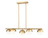 Z-Lite Realm Sphere 5 Light Linear Chandelier in Brushed Nickel Finish Model: 7517-5L-BN