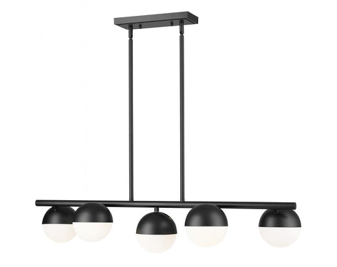 Z-Lite Realm Sphere 5 Light Linear Chandelier in Brushed Nickel Finish Model: 7517-5L-BN