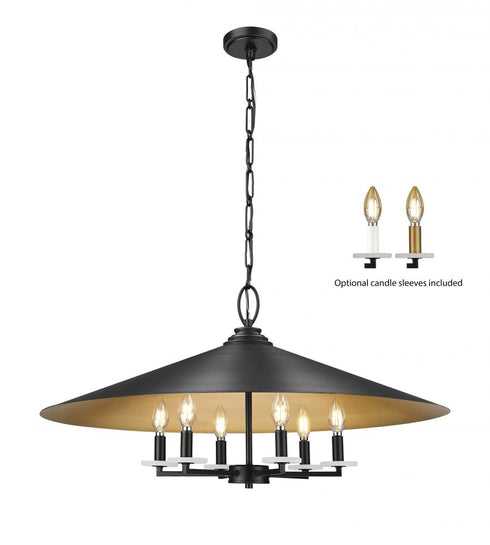 Z-Lite Rialto 6 Light Pendant in Matte Black Finish Model: 1953-32MB
