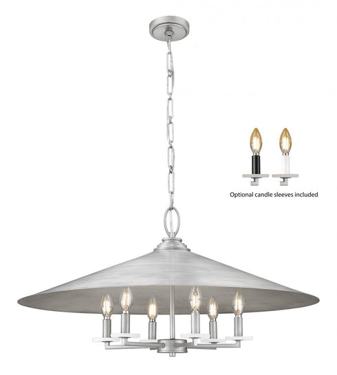 Z-Lite Rialto 6 Light Pendant in Matte Black Finish Model: 1953-32MB
