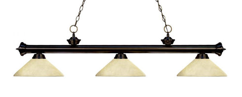 Z-Lite Riviera 3 Light Billiard in Bronze Finish Model: 200-3BRZ-AGM14