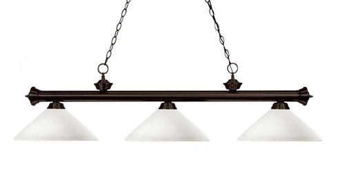 Z-Lite Riviera 3 Light Billiard in Bronze Finish Model: 200-3BRZ-AGM14
