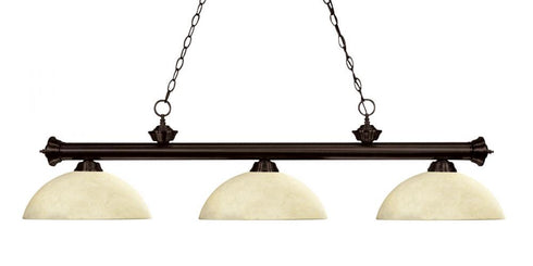 Z-Lite Riviera 3 Light Billiard in Bronze Finish Model: 200-3BRZ-DGM14