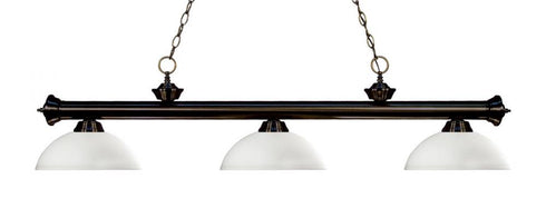 Z-Lite Riviera 3 Light Billiard in Bronze Finish Model: 200-3BRZ-DGM14