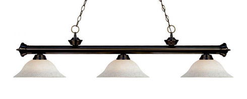 Z-Lite Riviera 3 Light Billiard in Bronze Finish Model: 200-3BRZ-GM16