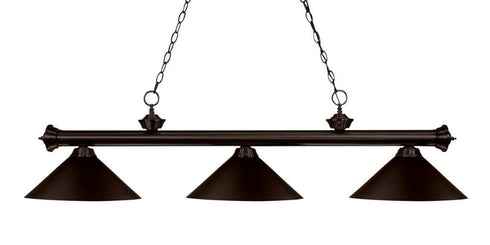 Z-Lite Riviera 3 Light Billiard in Bronze Finish Model: 200-3BRZ-MBRZ