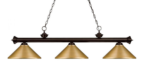 Z-Lite Riviera 3 Light Billiard in Bronze Finish Model: 200-3BRZ-MBRZ