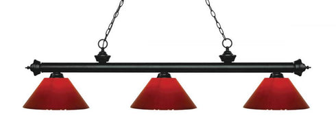 Z-Lite Riviera 3 Light Billiard in Bronze Finish Model: 200-3BRZ-PGR