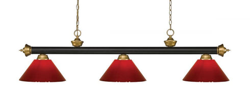 Z-Lite Riviera 3 Light Billiard in Bronze Finish Model: 200-3BRZ-PGR