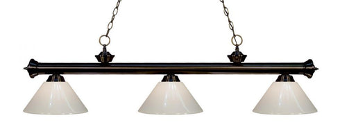 Z-Lite Riviera 3 Light Billiard in Bronze Finish Model: 200-3BRZ-PGR