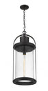 Z-Lite Roundhouse 1 Light Outdoor Chain Mount Ceiling Fixture in Black Finish Model: 569CHXL-BK