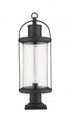 Z-Lite Roundhouse 1 Light Outdoor Pier Mounted Fixture in Black Finish Model: 569PHB-533PM-BK