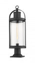 Z-Lite Roundhouse 1 Light Outdoor Pier Mounted Fixture in Black Finish Model: 569PHB-533PM-BK