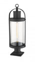 Z-Lite Roundhouse 1 Light Outdoor Pier Mounted Fixture in Black Finish Model: 569PHB-533PM-BK