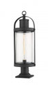 Z-Lite Roundhouse 1 Light Outdoor Pier Mounted Fixture in Black Finish Model: 569PHB-533PM-BK