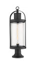Z-Lite Roundhouse 1 Light Outdoor Pier Mounted Fixture in Black Finish Model: 569PHB-553PM-BK