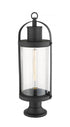 Z-Lite Roundhouse 1 Light Outdoor Pier Mounted Fixture in Black Finish Model: 569PHB-553PM-BK