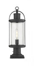 Z-Lite Roundhouse 1 Light Outdoor Pier Mounted Fixture in Black Finish Model: 569PHM-533PM-BK