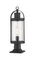 Z-Lite Roundhouse 1 Light Outdoor Pier Mounted Fixture in Black Finish Model: 569PHM-533PM-BK