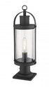 Z-Lite Roundhouse 1 Light Outdoor Pier Mounted Fixture in Black Finish Model: 569PHM-533PM-BK
