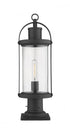 Z-Lite Roundhouse 1 Light Outdoor Pier Mounted Fixture in Black Finish Model: 569PHM-533PM-BK
