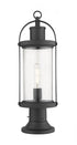 Z-Lite Roundhouse 1 Light Outdoor Pier Mounted Fixture in Black Finish Model: 569PHM-553PM-BK